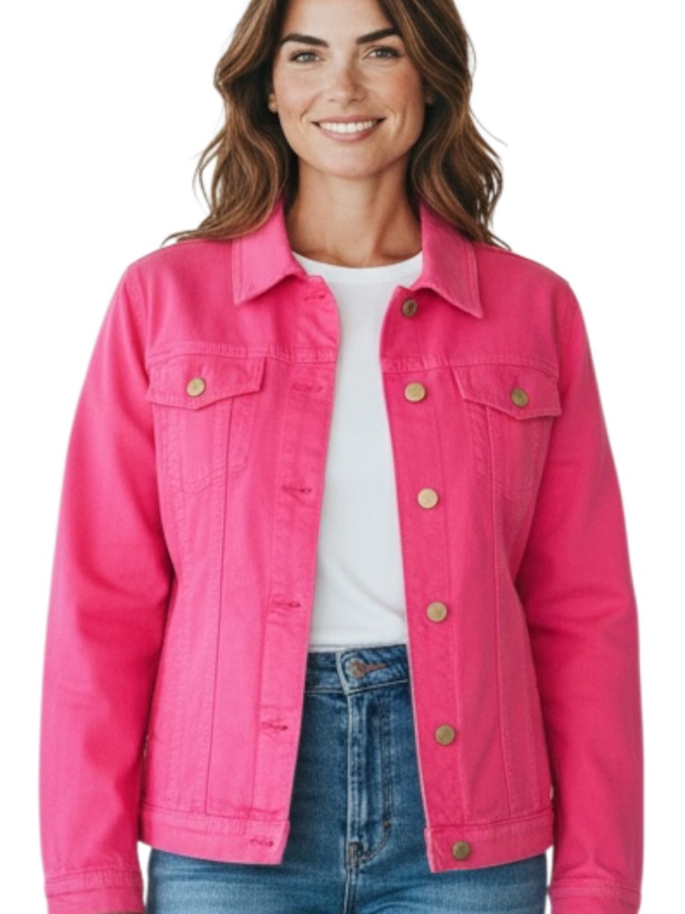 Lauren Jeans Company Women’s Vintage Pink Denim Jacket - Size Large